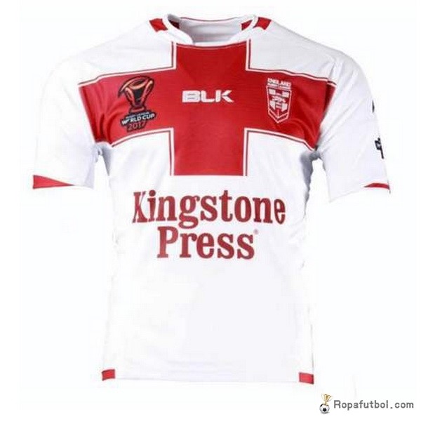 Camiseta Rugby Inglaterra Replica Primera Ropa RLWC 2017 Blanco